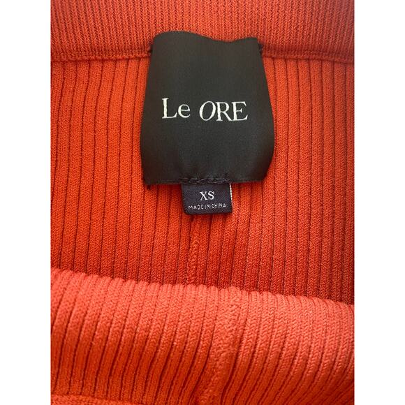 LE ORE RIMINI RIB KNIT FLARED PANTS NWOT SIZE XS - Picture 8 of 9